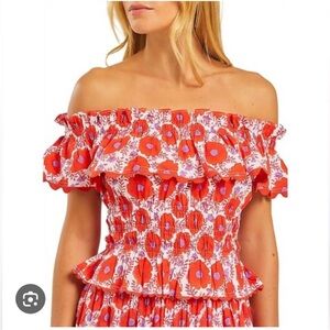 Pink City Prints Geranium Top, size S